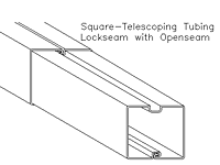 Tele-square-lock-seam